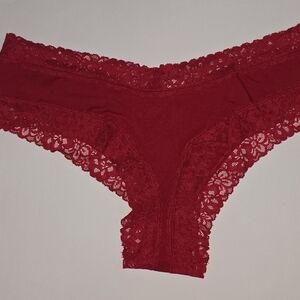 NWT Victoria's Secret Lace Trim Cheeky Red Panties, XL